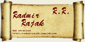 Radmir Rajak vizit kartica